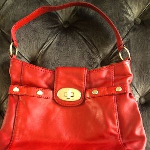 Michael Kors Red leather shoulder bag
